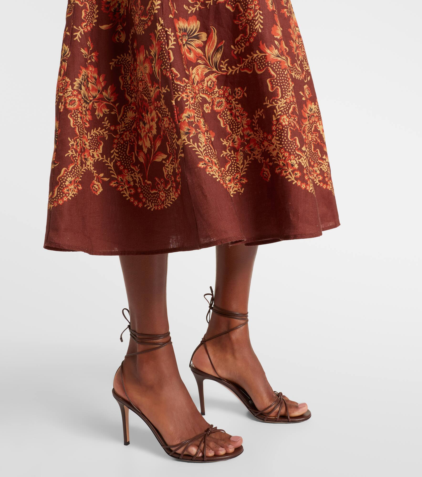 Seraphina printed linen midi dress - 5