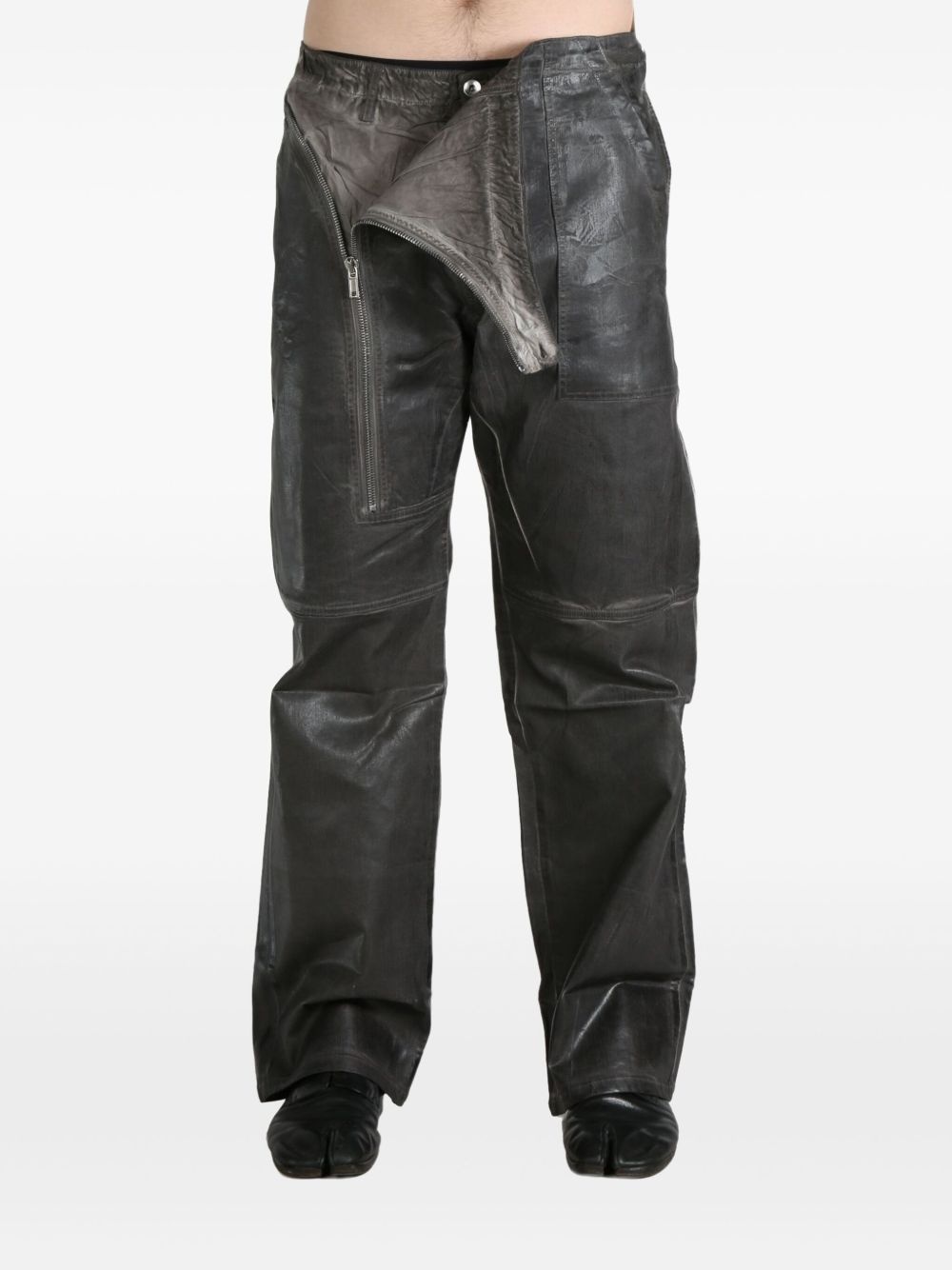 brushed-finish trousers - 3