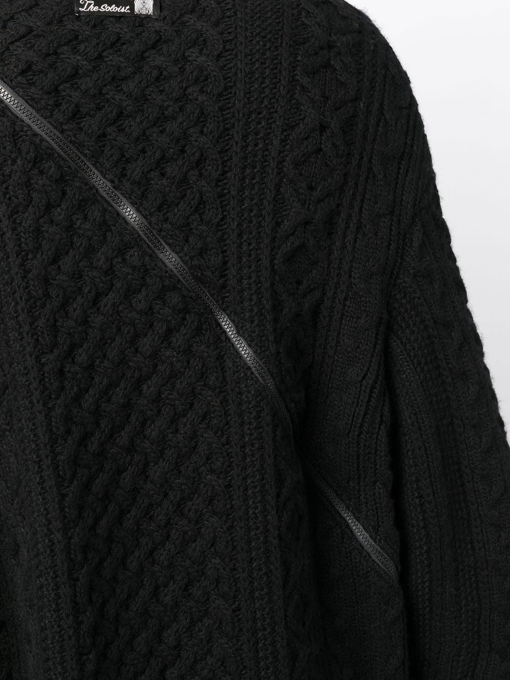 ZIP-DETAIL ARAN-KNIT CARDIGAN - 2