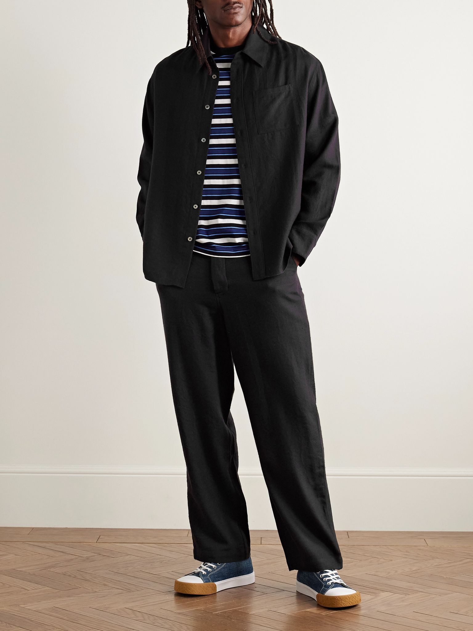 Wool and Cashmere-Blend Twill Shirt Black - 2