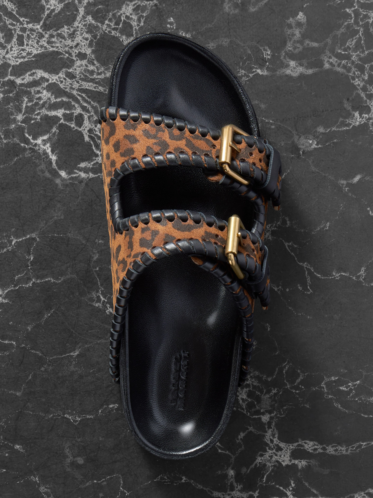 Lennyo Leather-trimmed Leopard-print Suede Slides - 5