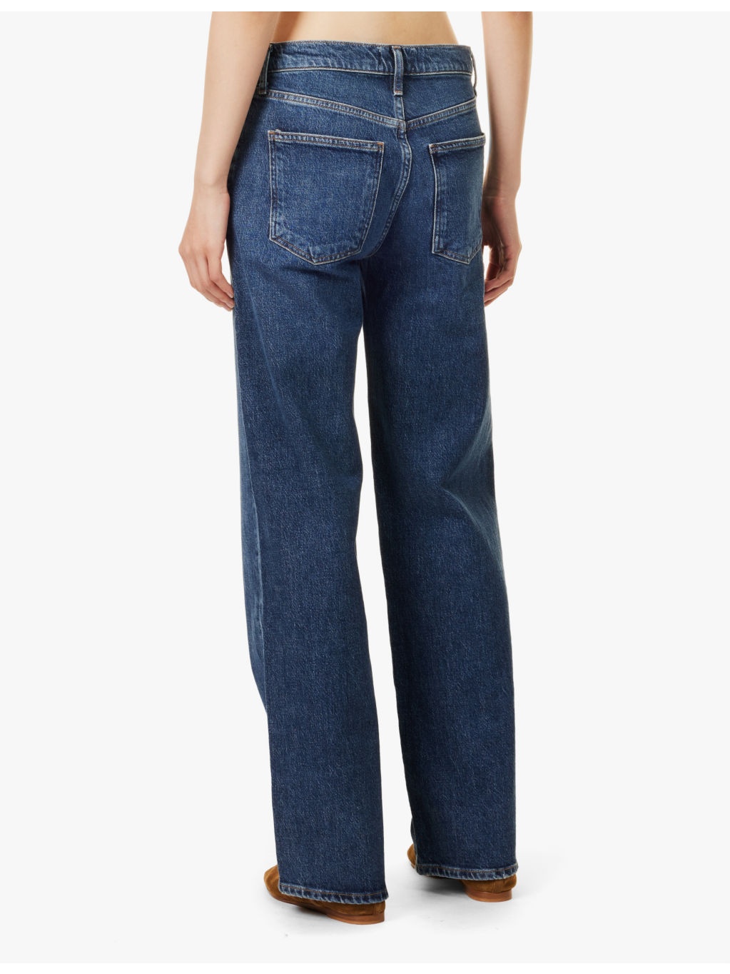 Harper branded-hardware straight-leg mid-rise jeans - 4