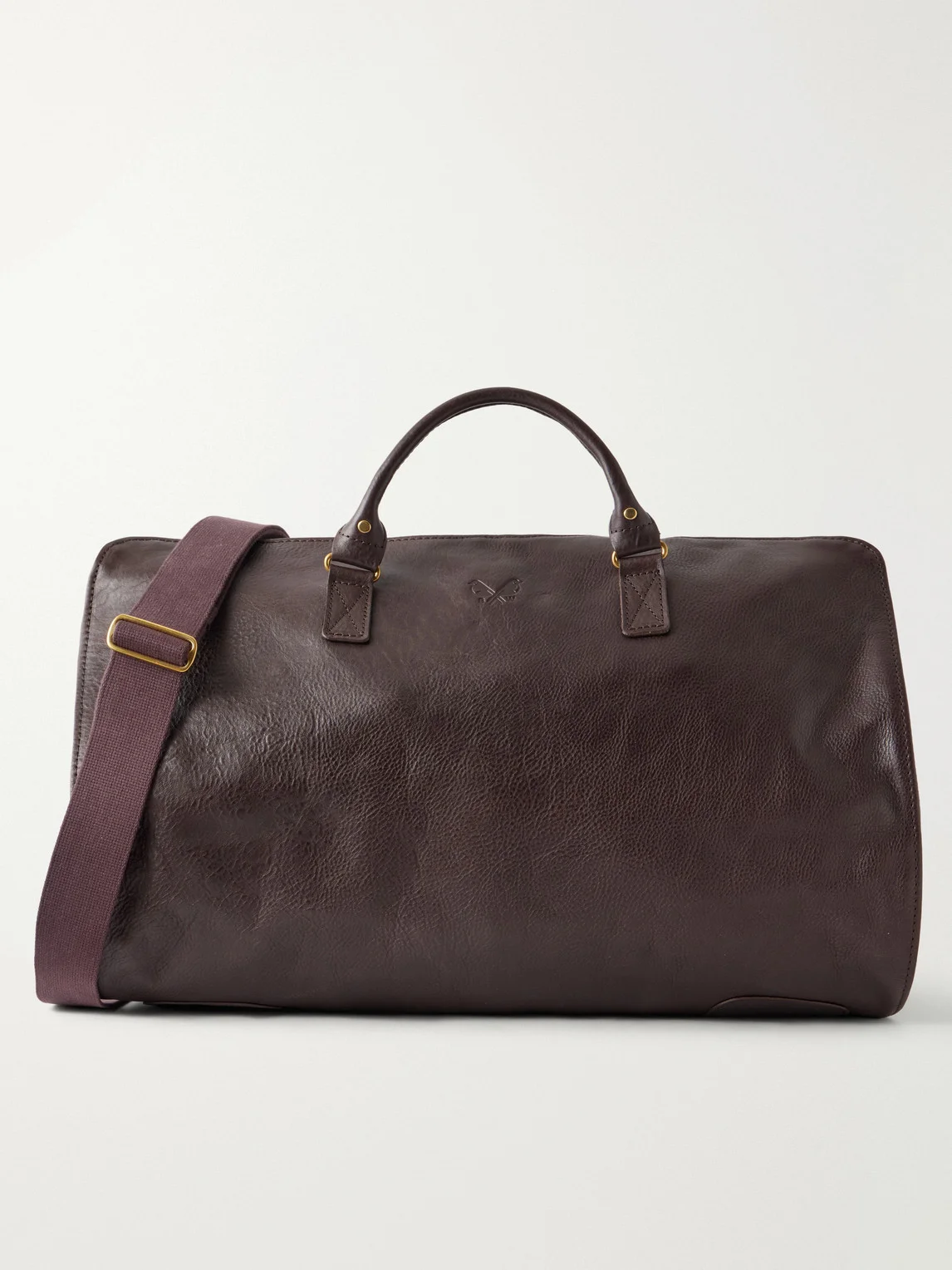 S.C. Holdall Convertible Full-Grain Leather and Cotton-Twill Weekend Bag - 1