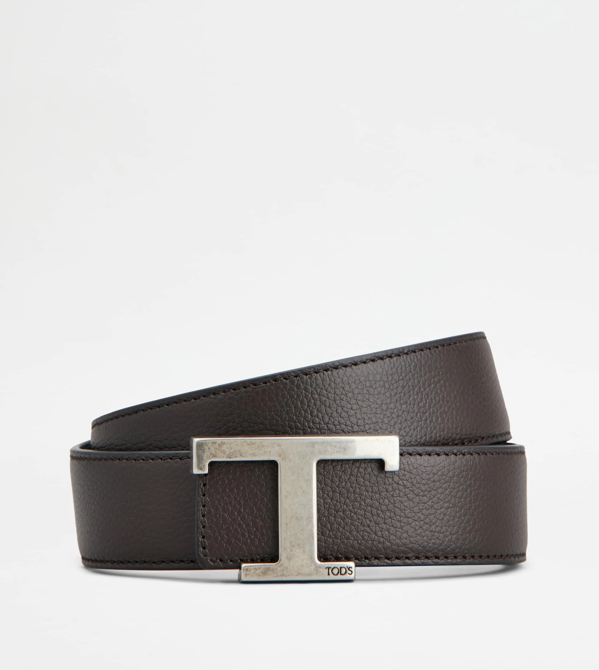 T TIMELESS REVERSIBLE BELT IN LEATHER - BROWN, BLACK - 1