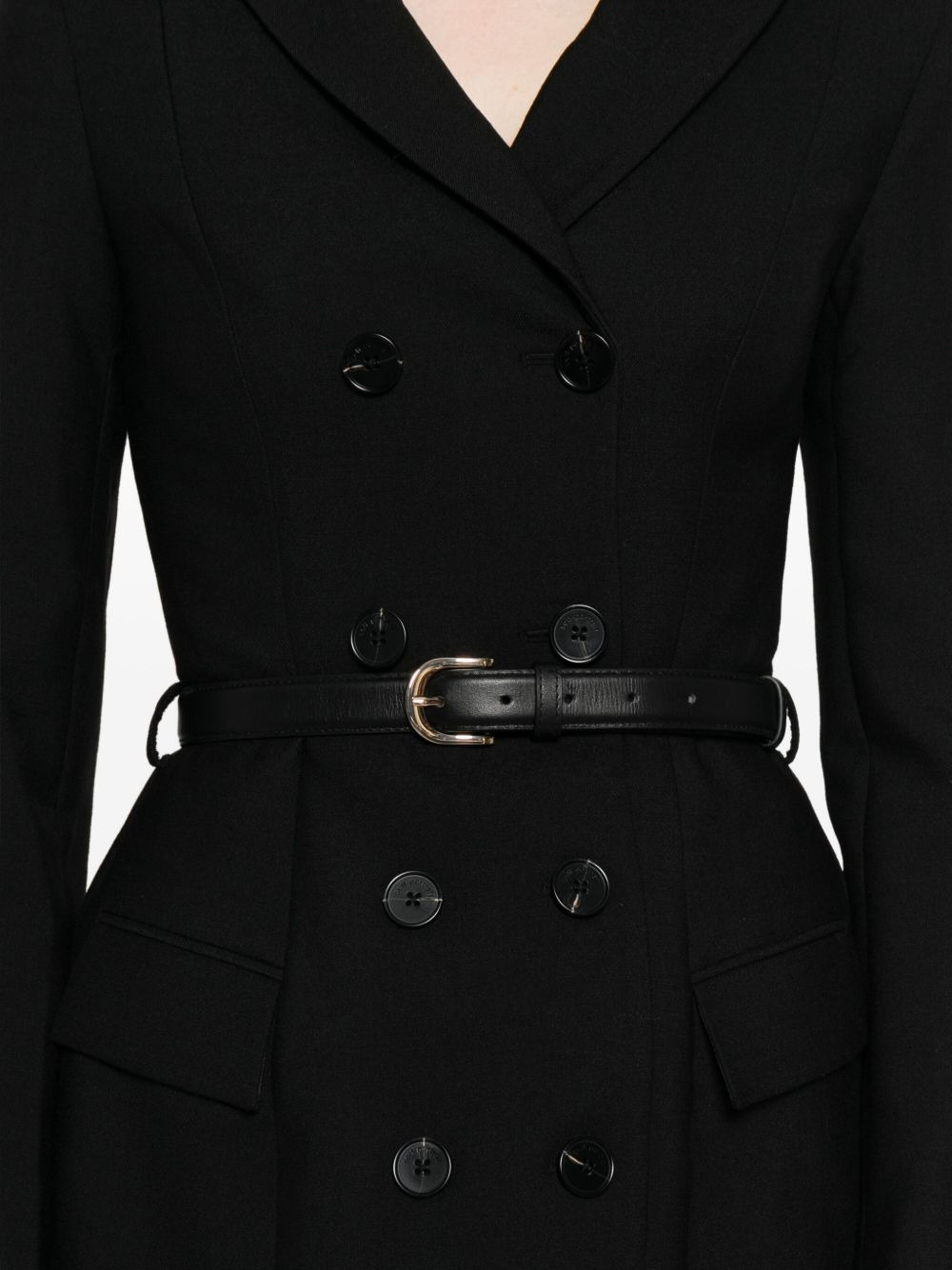 belted double-breasted dress - 5