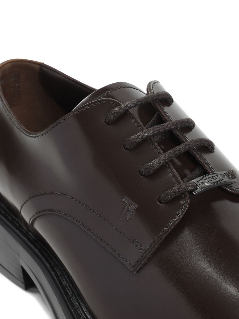 lace-up leather derby shoes - 3