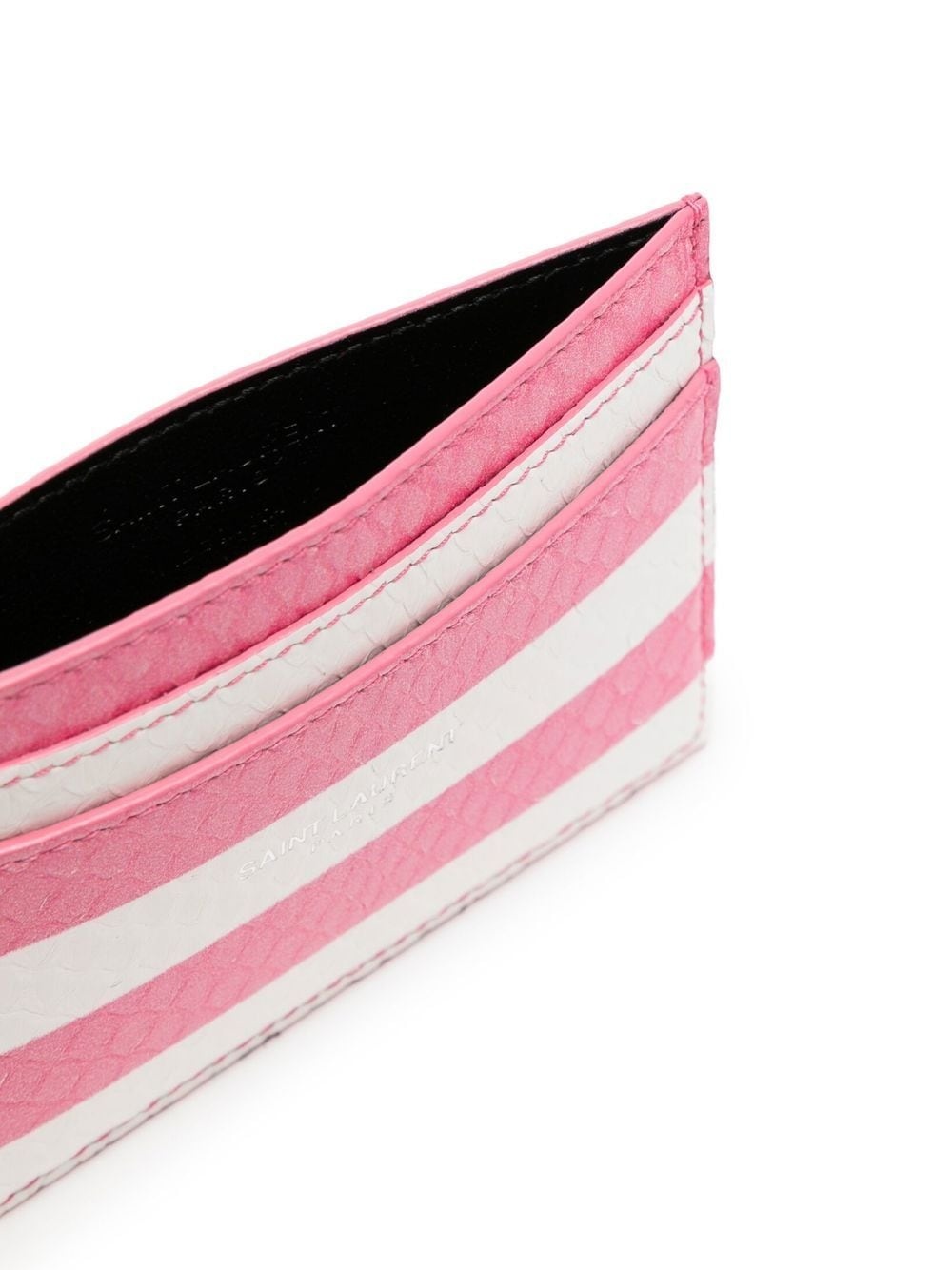 striped snakeskin-effect cardholder - 3