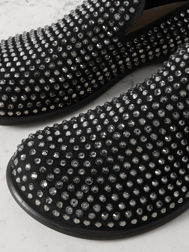 Crystal-embellished Suede Loafers 4