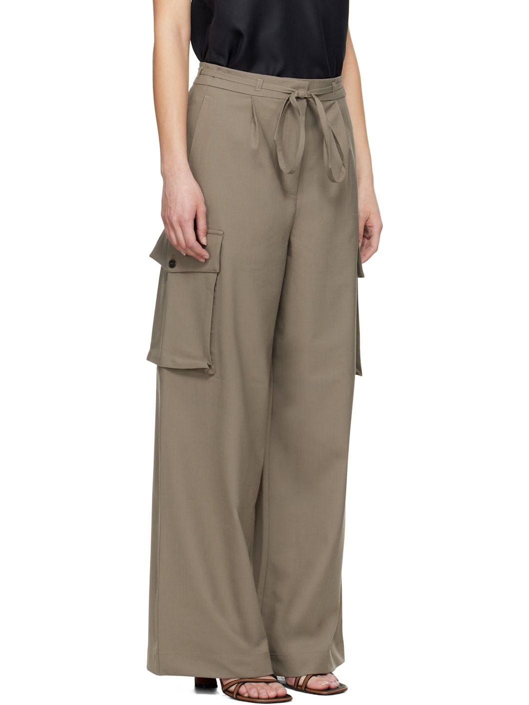 Taupe Tailored Cargo Trousers - 2