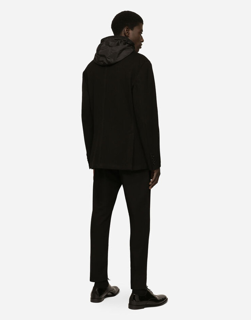 Hooded jersey jacket and nylon vest 5