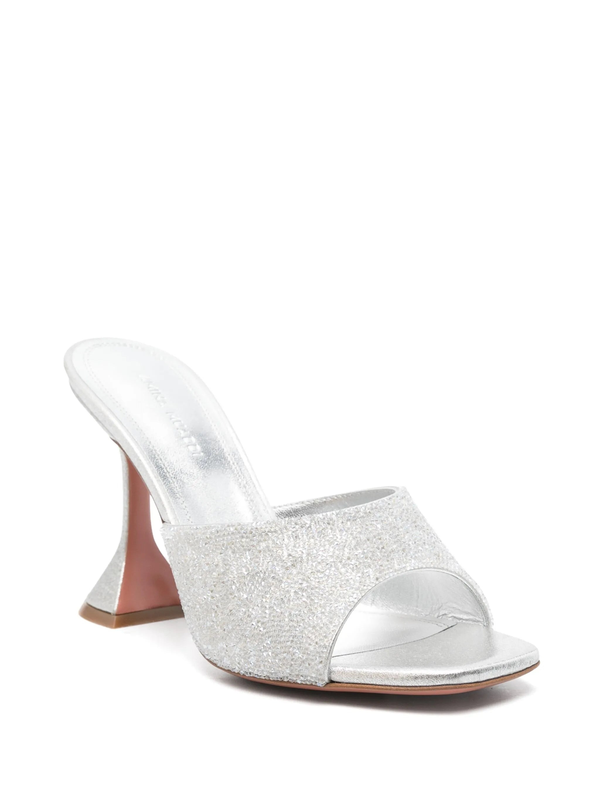 Amina Muaddi 95mm Leather Heeled Sandals - 4