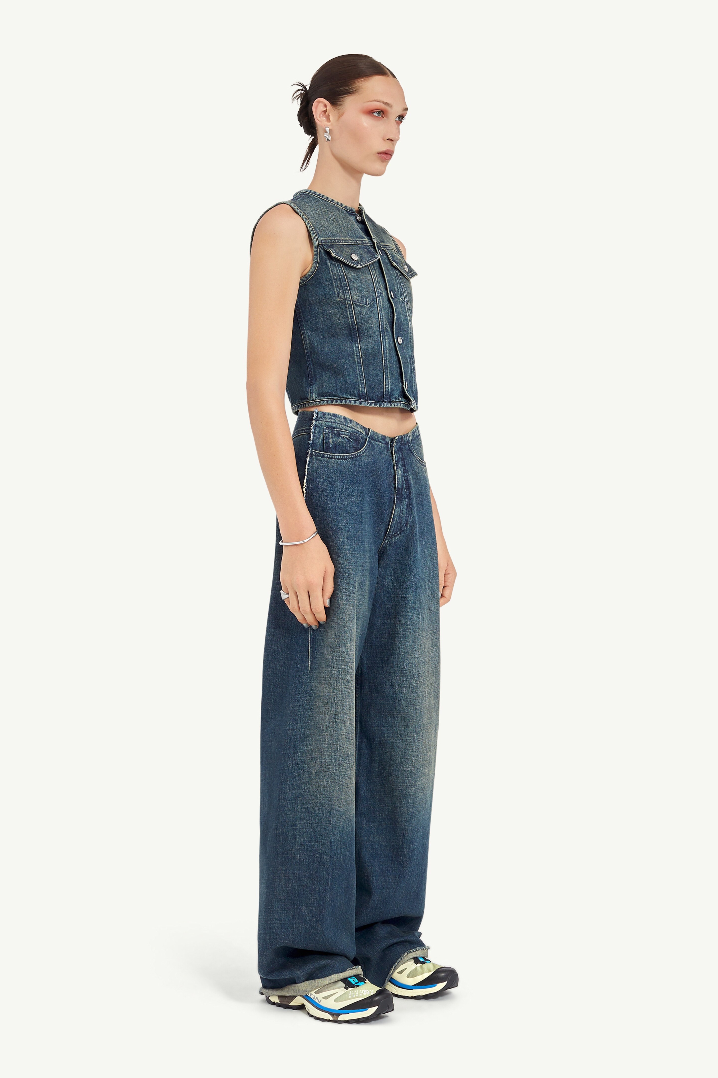 Blue-Denim 5-Pocket Trousers - 3
