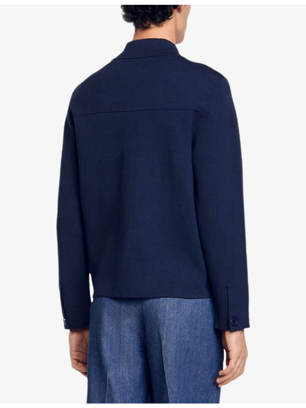 Patch-pocket marl-pattern knitted cardigan - 4