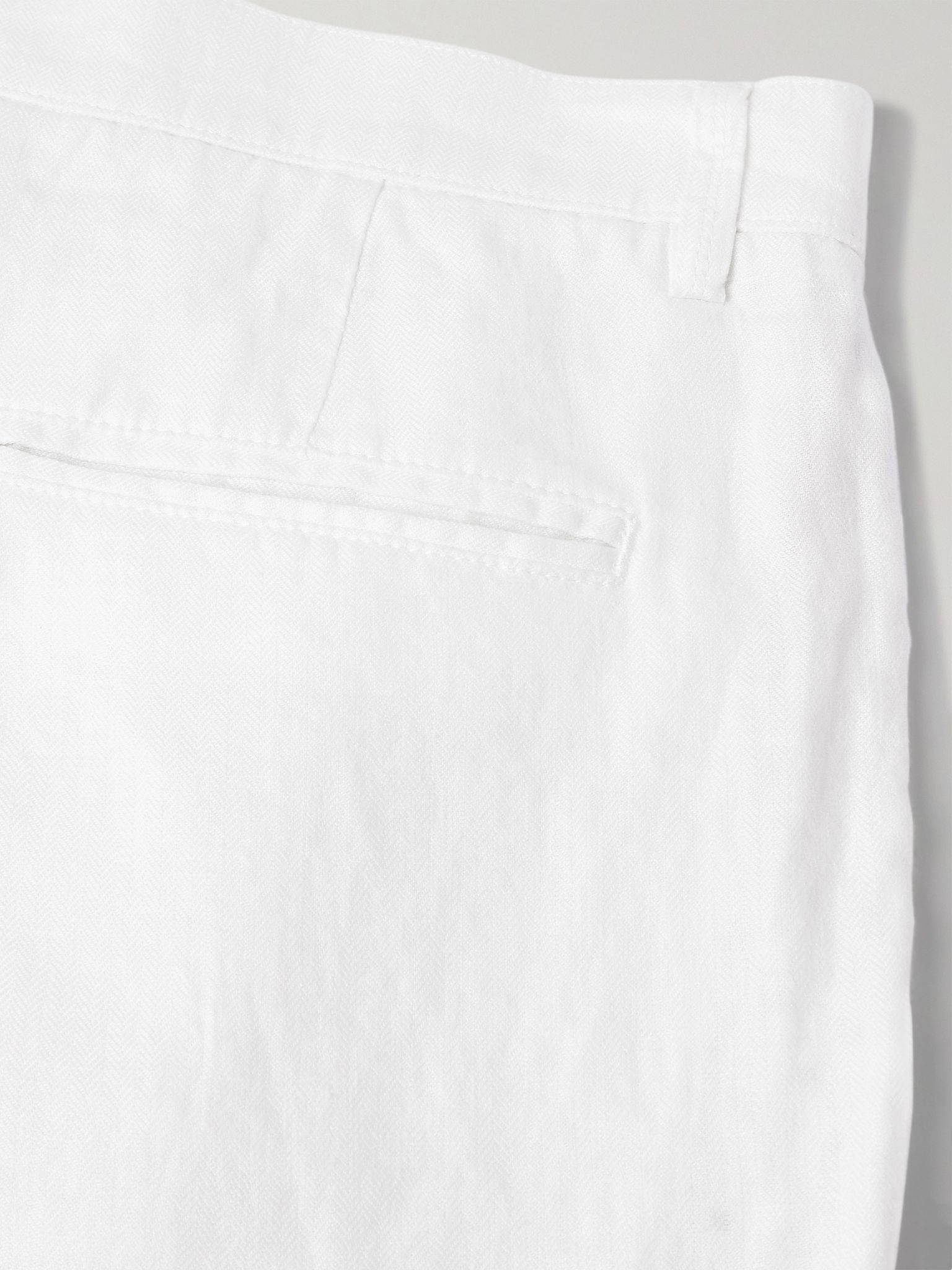 Cliff Straight-Leg Pleated Linen Bermuda Shorts White - 5