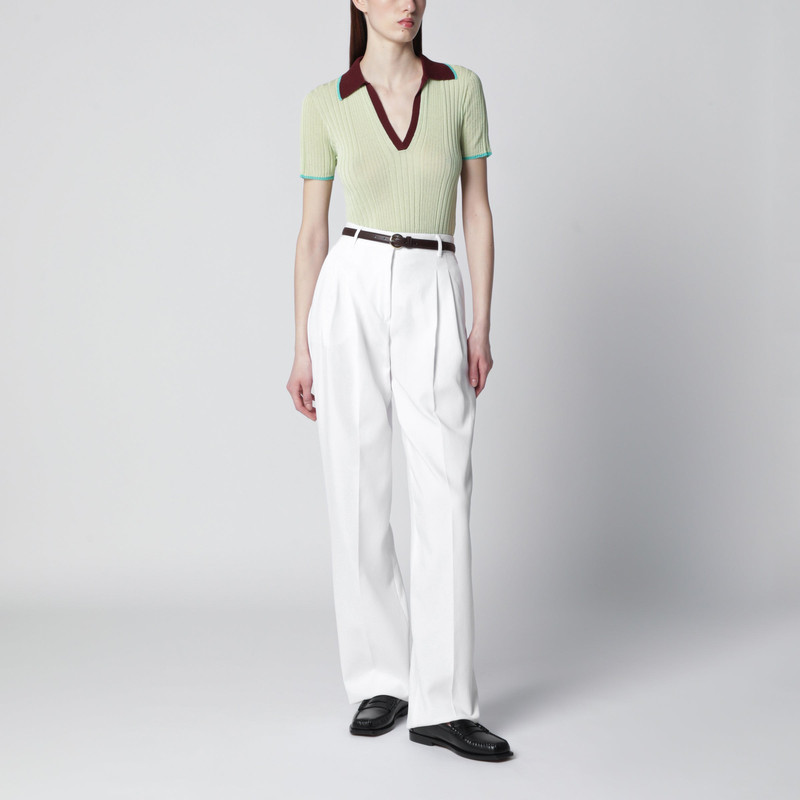 Max Mara Studio White cotton trousers outlook