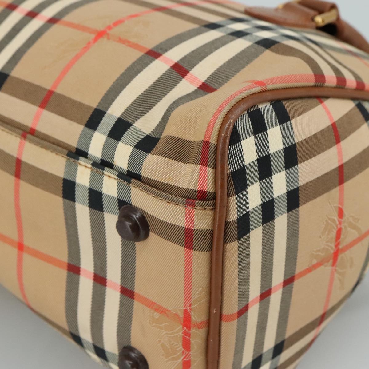 Burberry Nova Check Hand Bag Canvas Beige - 15