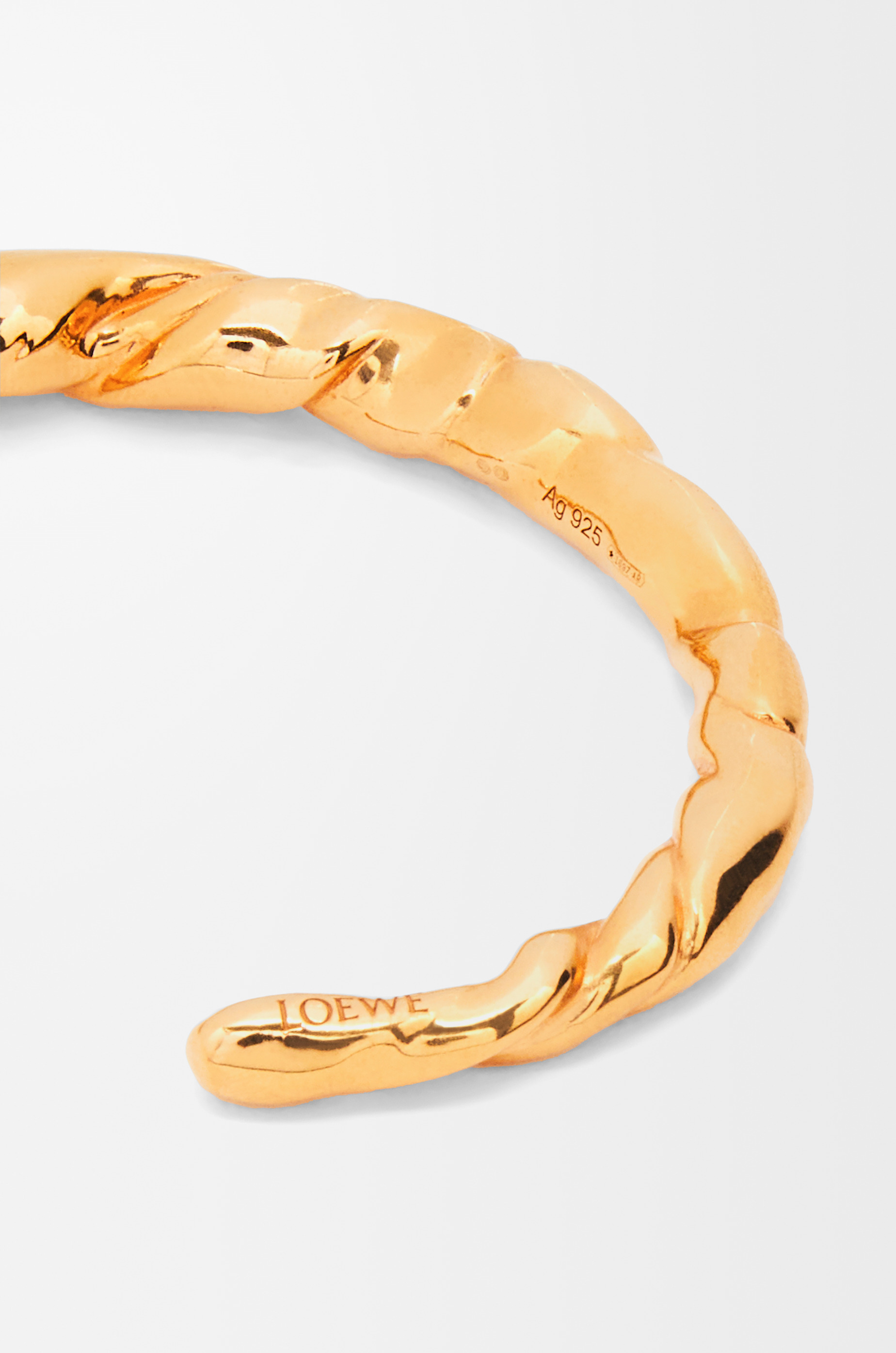Thin nappa twist cuff in sterling silver - 5