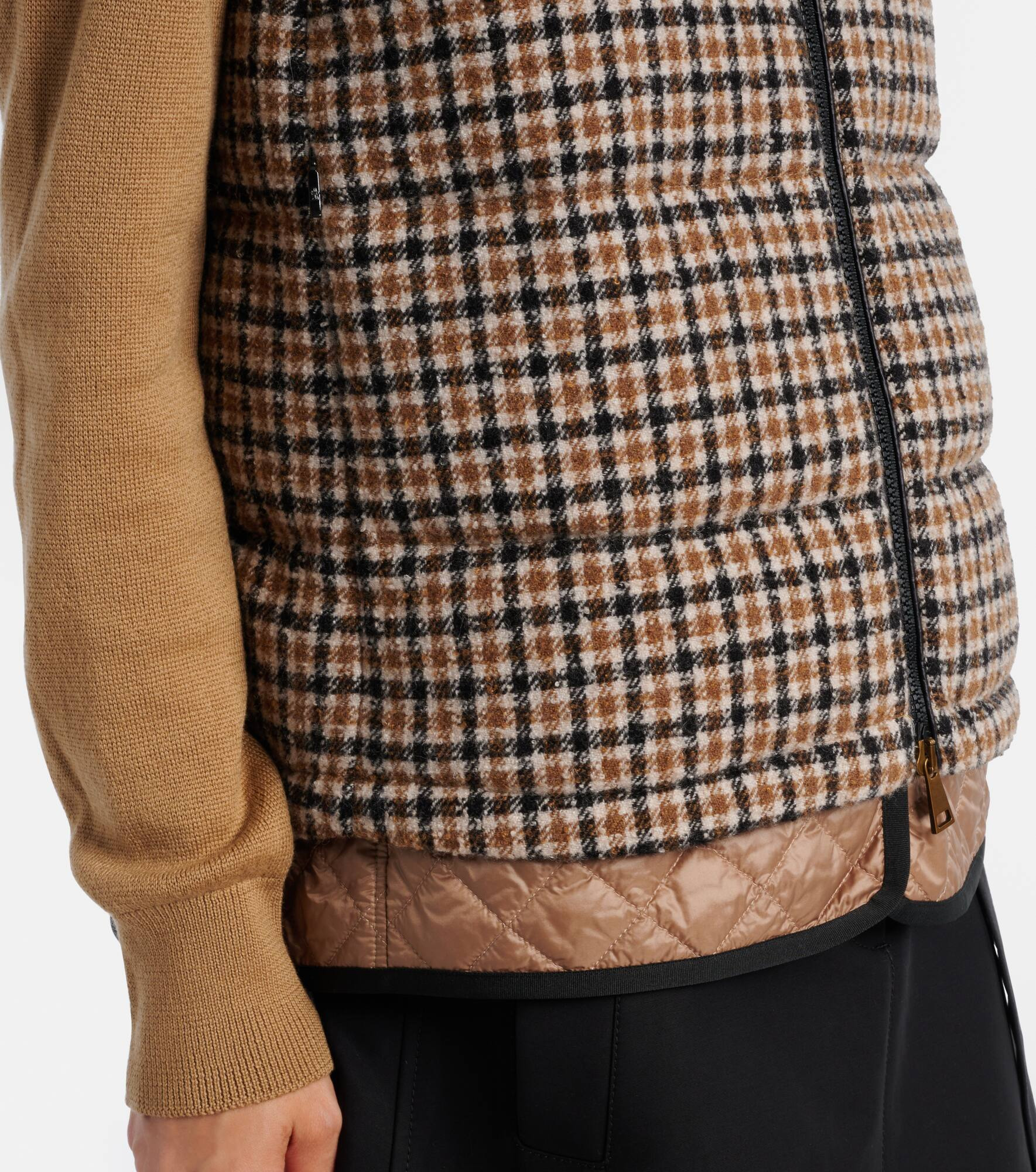 Touvet checked wool-blend down vest - 5