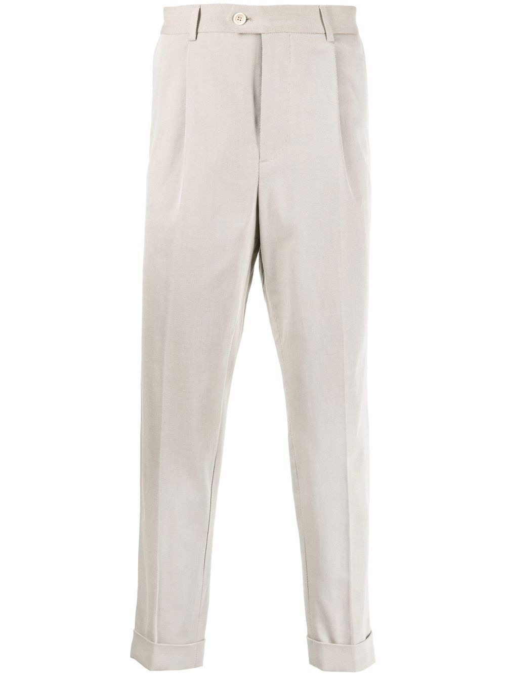 straight-leg cotton trousers - 1