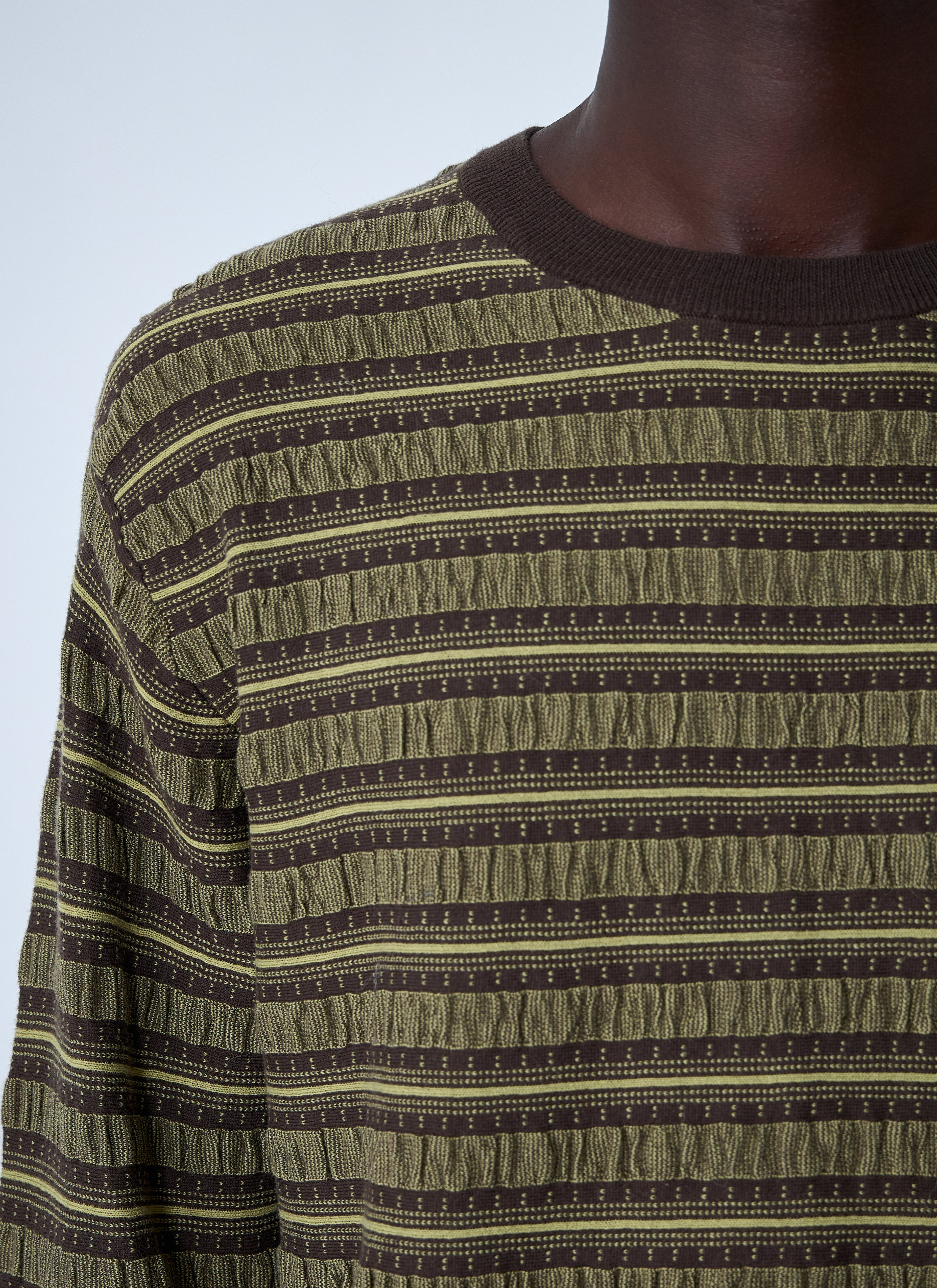 Striped Logo Motif T-Shirt - 5