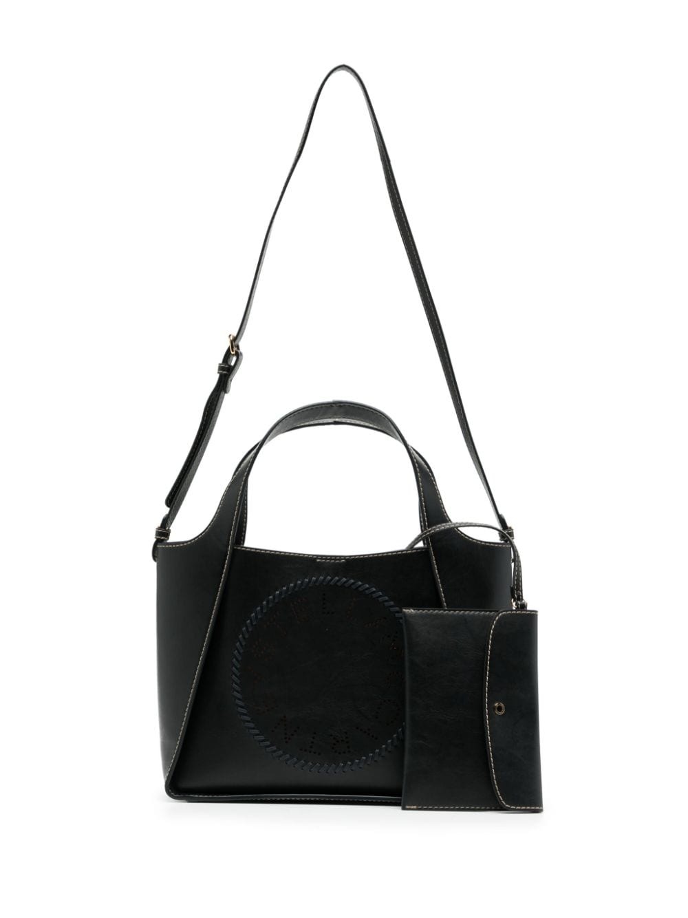 logo-perforated leather crossbody bag - 6