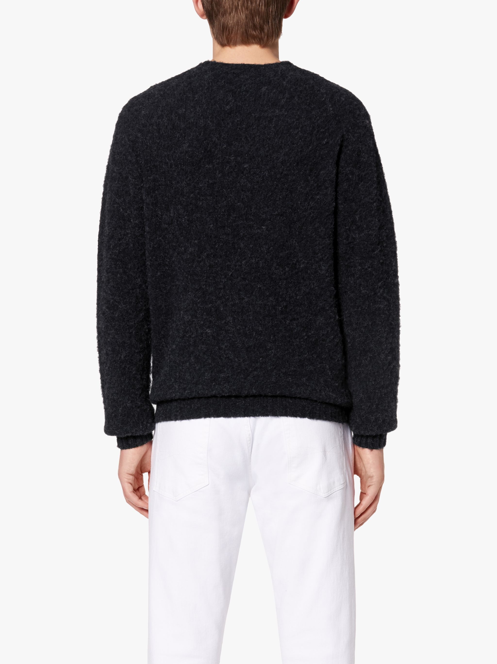 HUTCHINS CHARCOAL WOOL CREW NECK SWEATER - 4