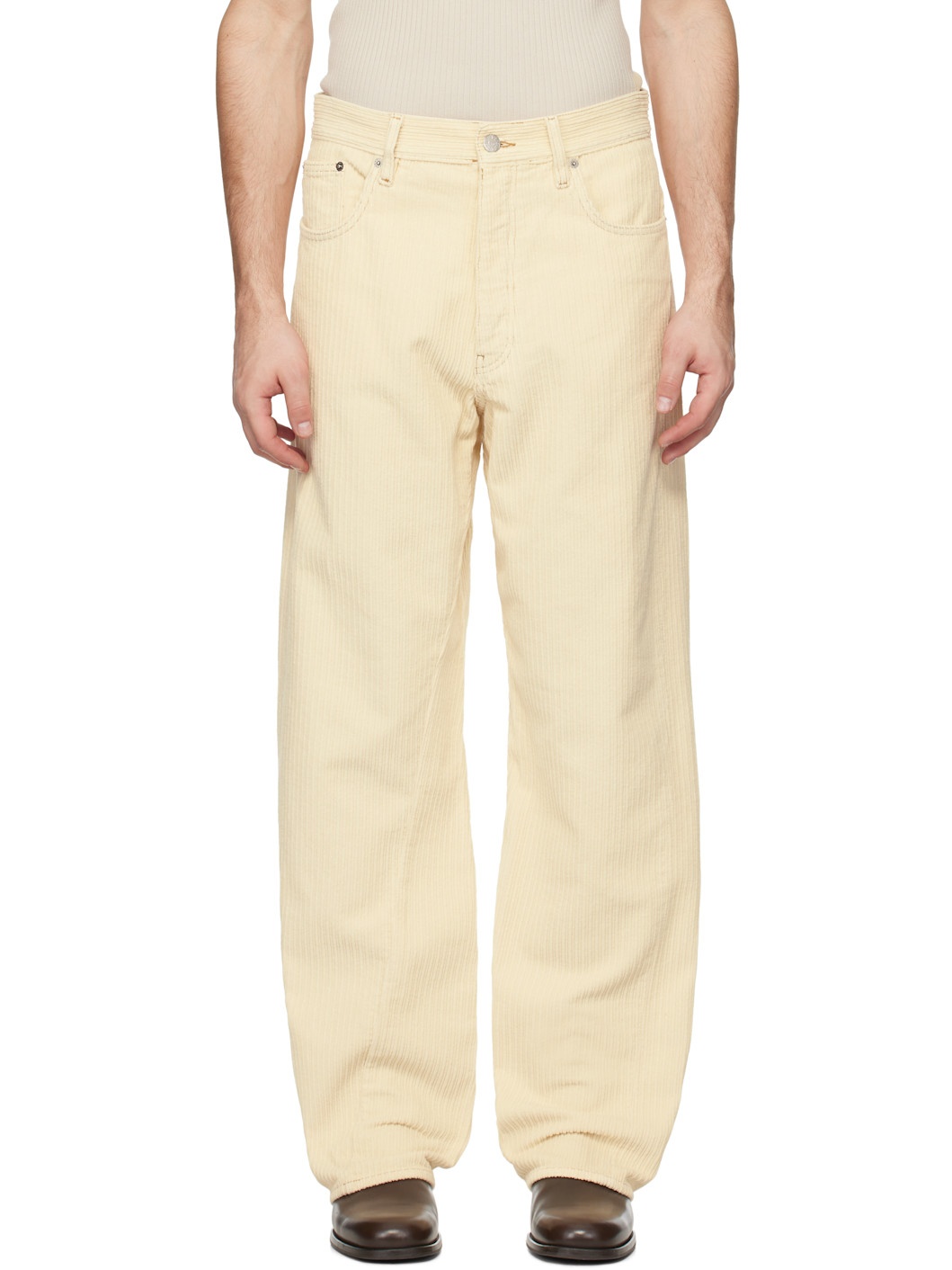Off-White Wide Twist Cord Trousers - 1