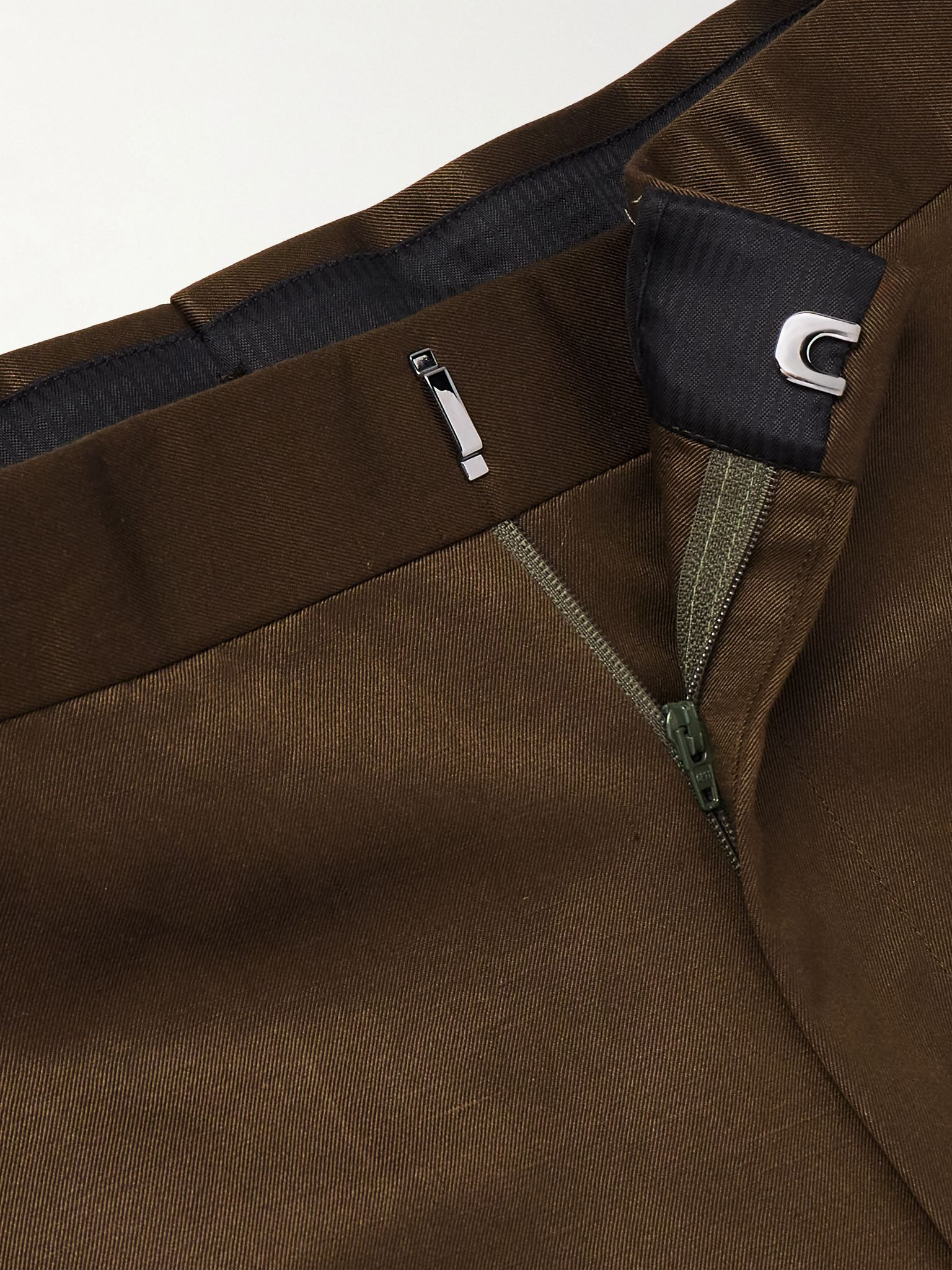 Dyllan Straight-Leg Silk and Linen-Blend Twill Suit Trousers Brown - 5
