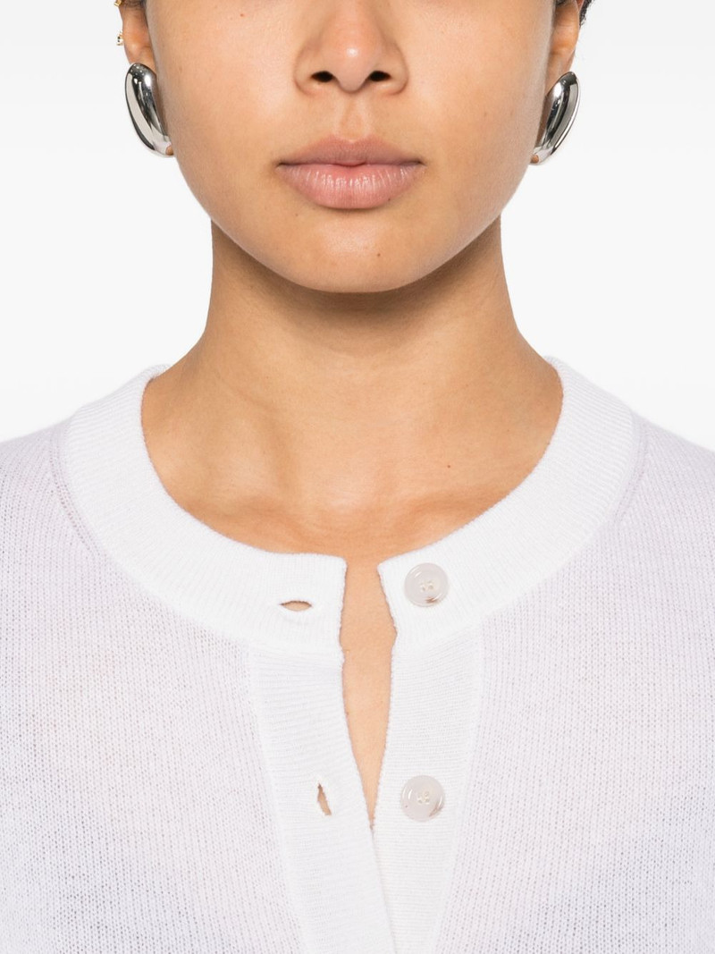 button -fastening short-sleeve cardigan 5