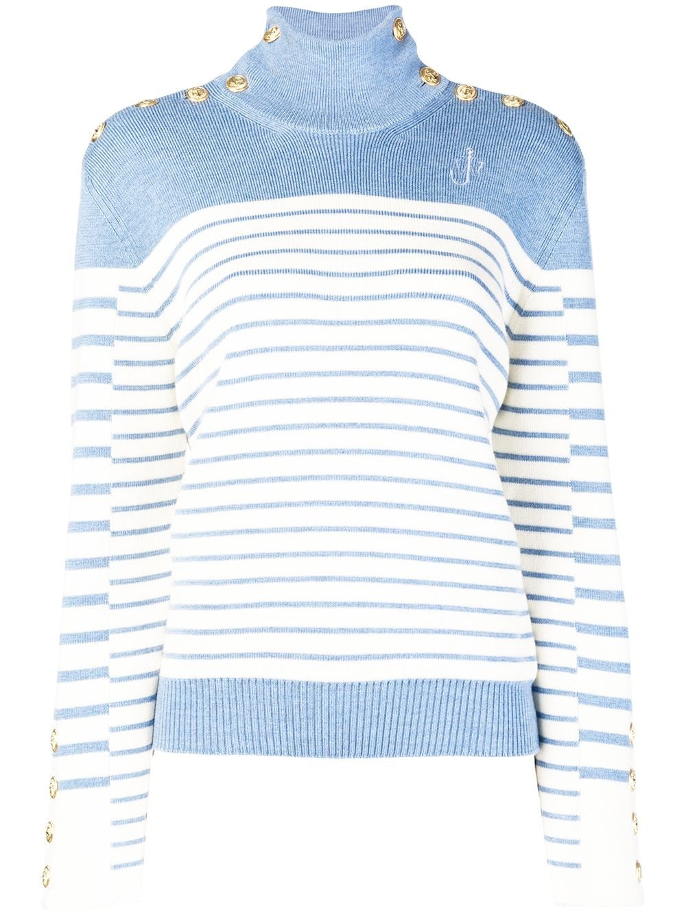 striped turtleneck sweater - 1