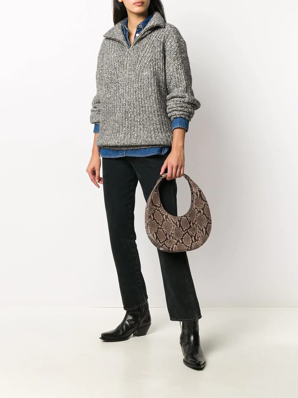 chunky knit zipped jumper - 2