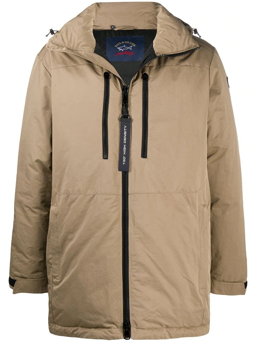 zipped parka coat - 1