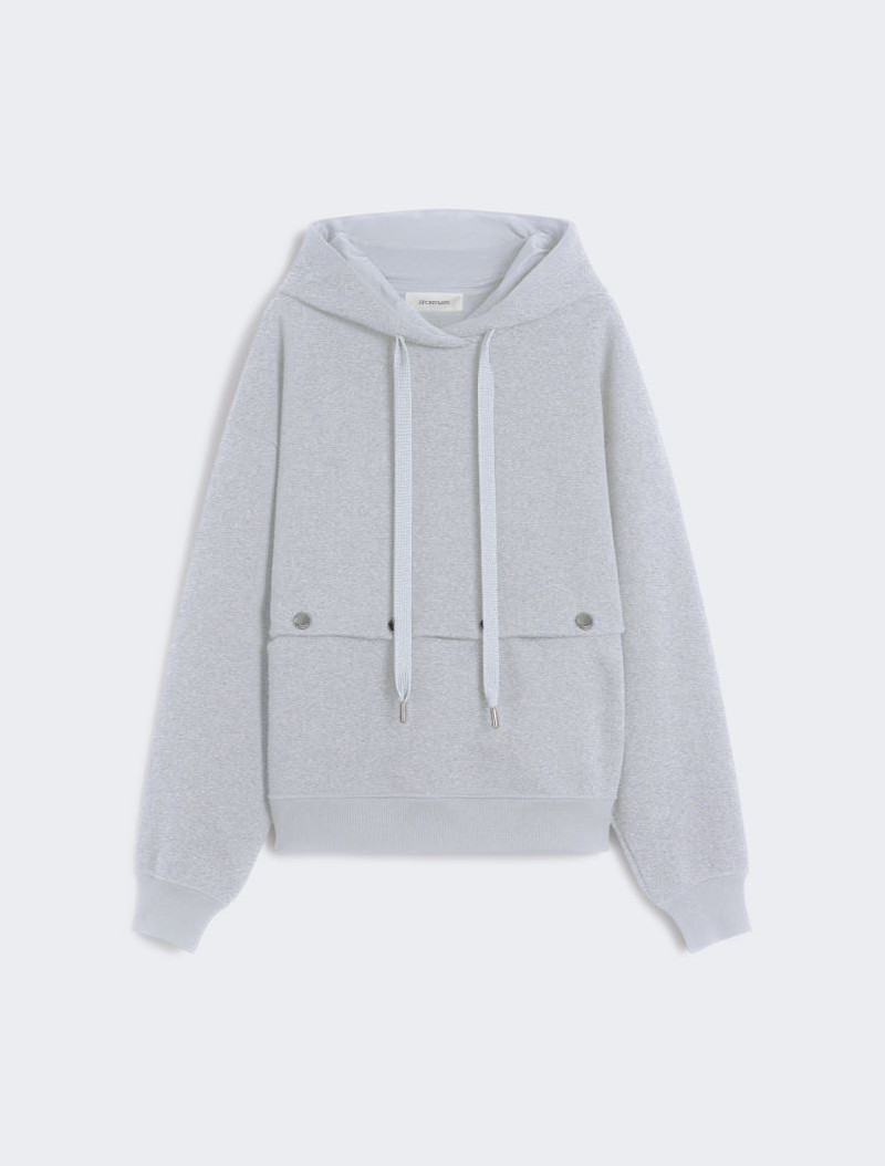 Sweatshirt with detachable hem detail - medium grey 1