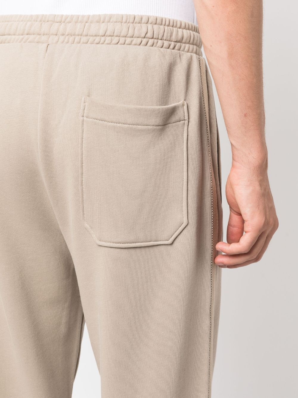 elasticated-waist cotton track pants - 5