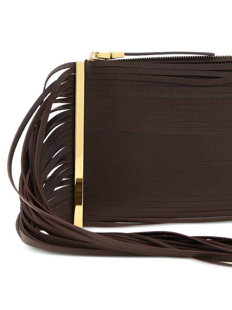 fringed leather clutch bag 3