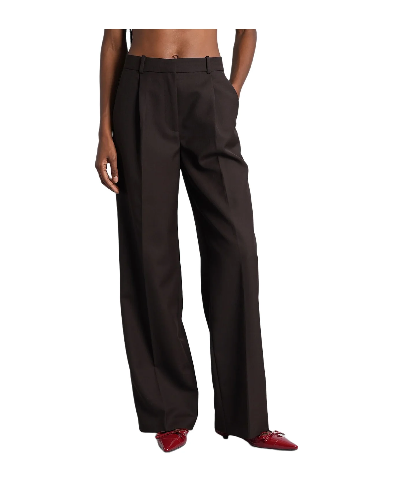 Trent Pants In Brown Leather - 1