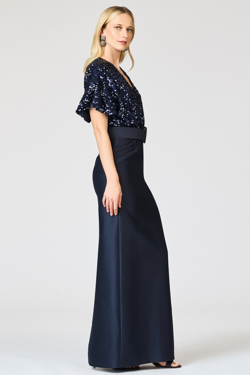 SACHIN & BABI MARLENE GOWN - MIDNIGHT outlook