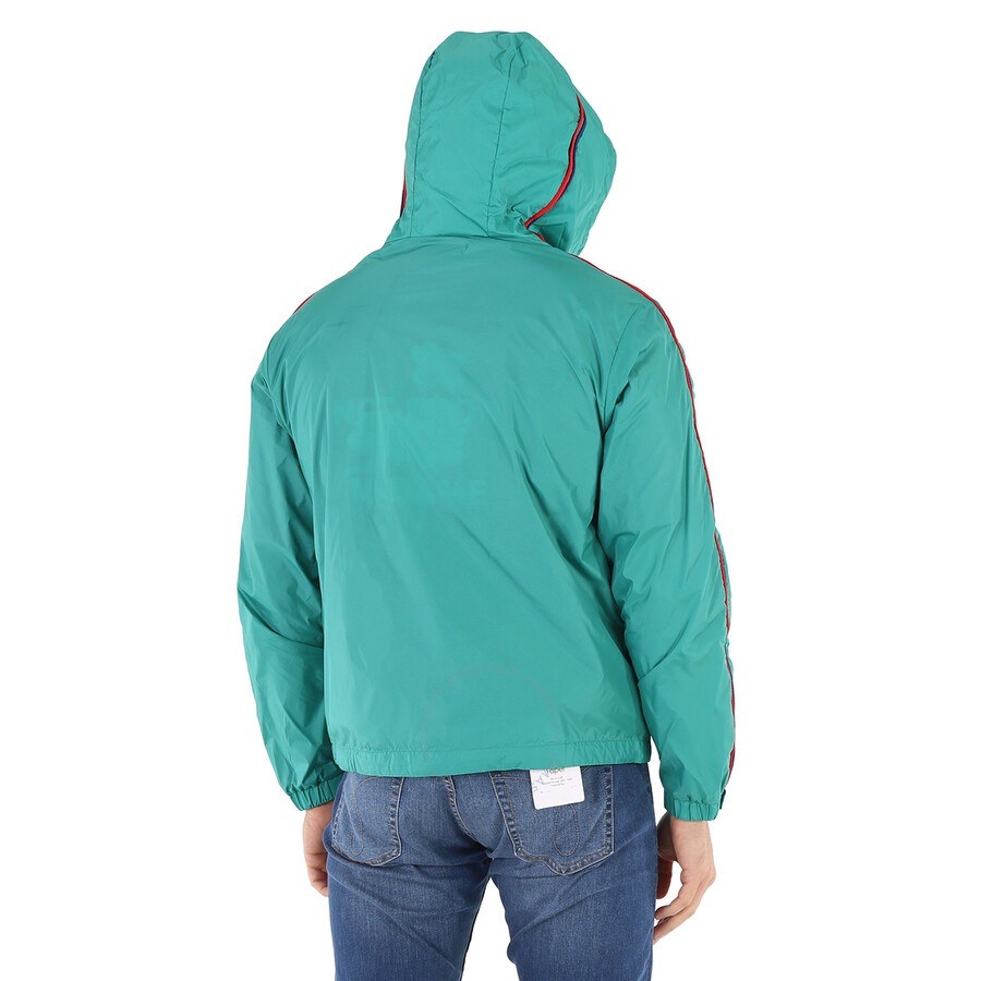 Moncler Men's Medium Green Hattab Hooded Rain Jacket - 4