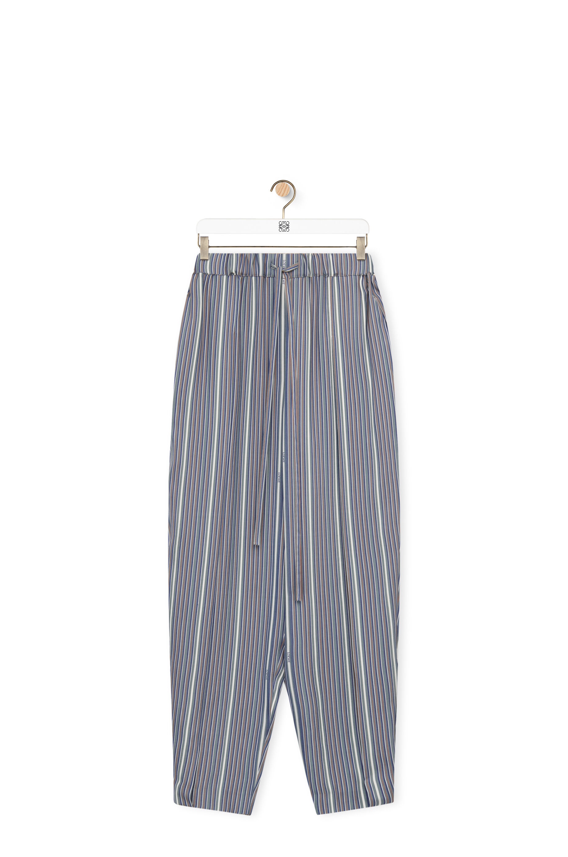 Stripe balloon trousers in silk - 1