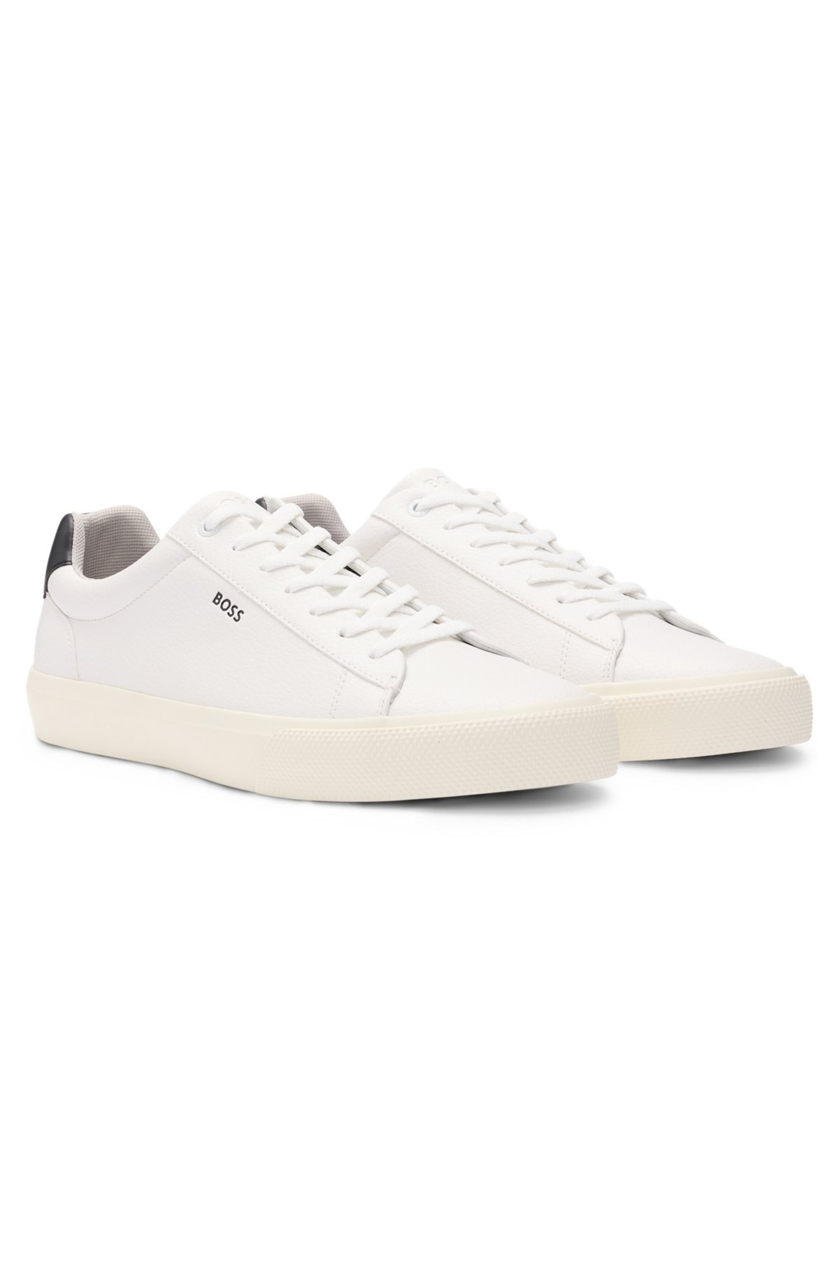 FAUX-LEATHER TRAINERS WITH CONTRAST BACKTAB - 2