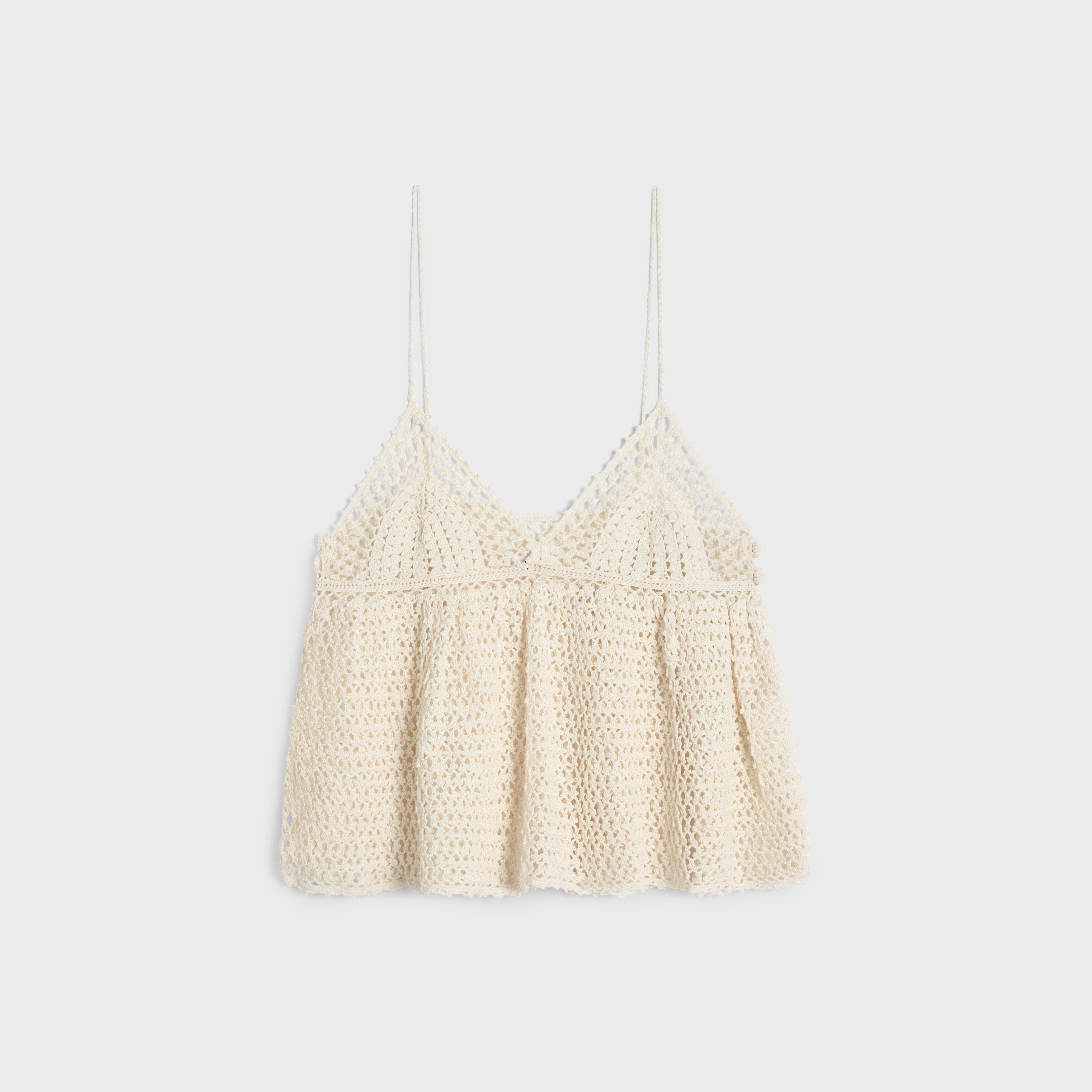 top with thin straps in crocheted cotton - 1