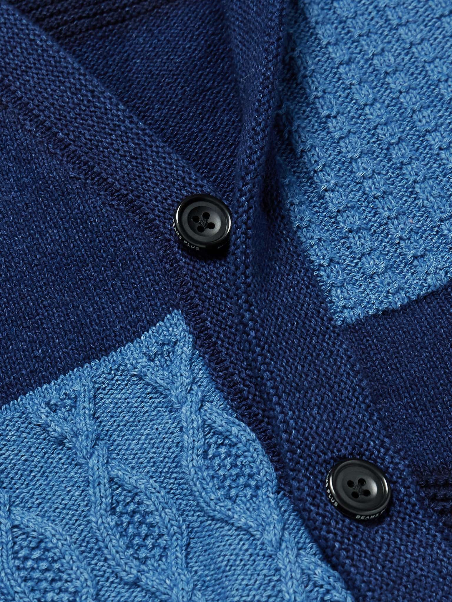 Patchwork Knitted Cotton Cardigan - 5