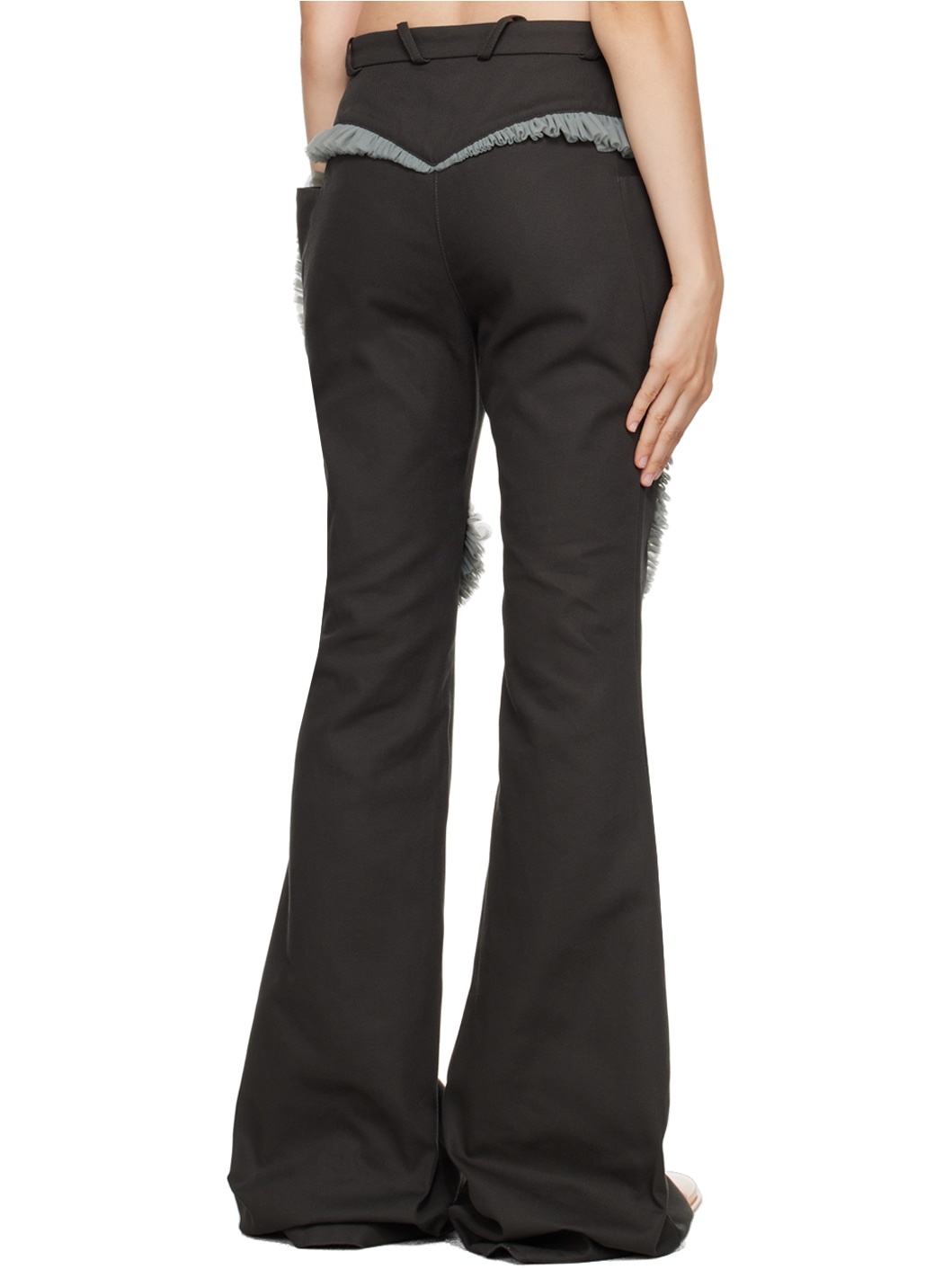 Gray Flared Trousers - 3