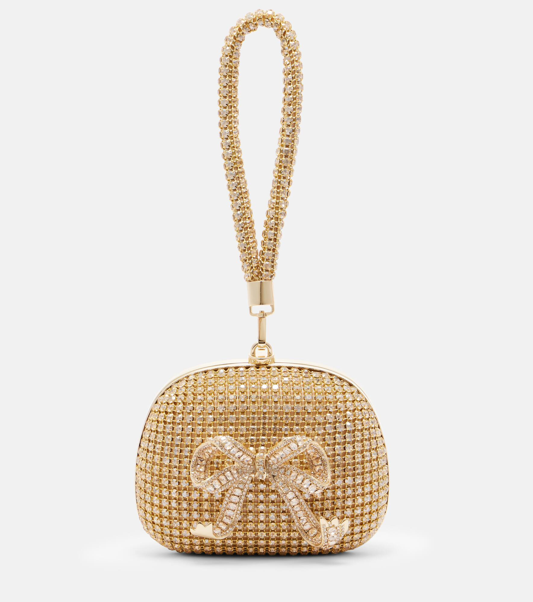 Bow Mini crystal-embellished clutch - 1