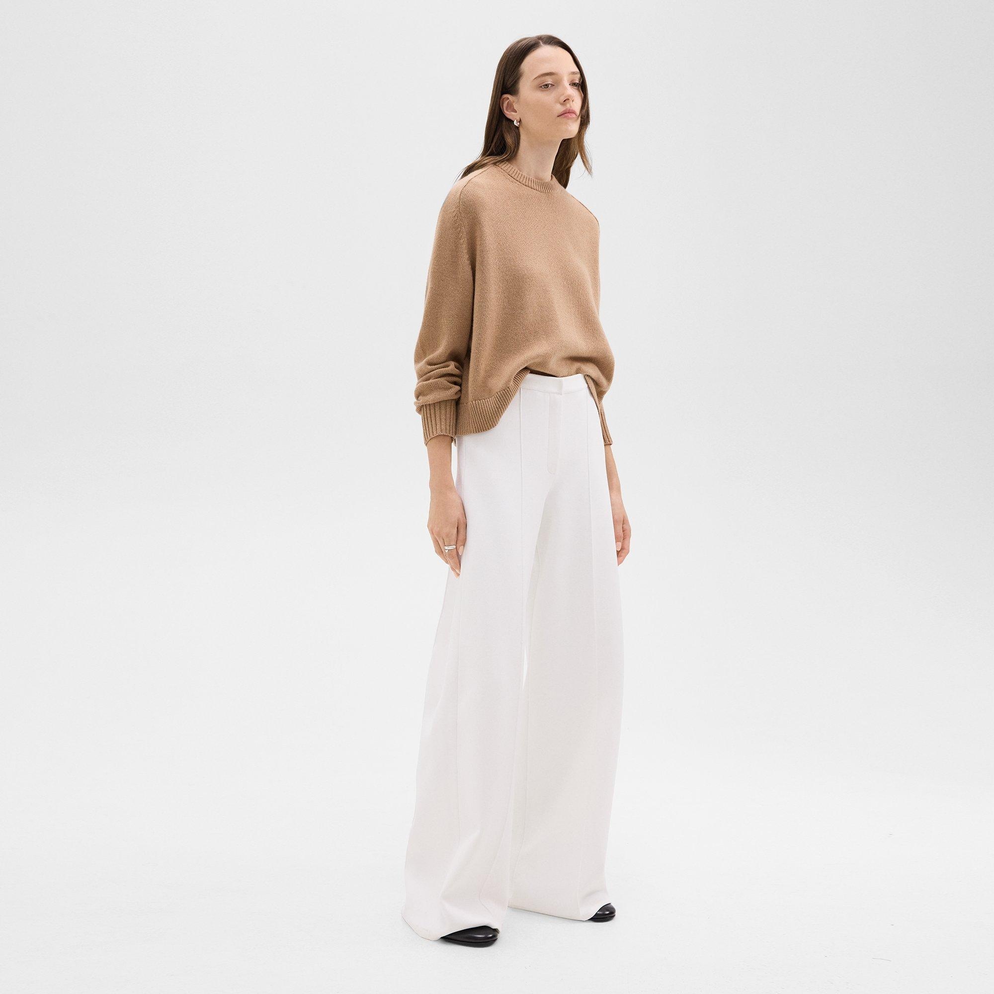 High-Waist Wide-Leg Pant in Crepe Knit - 3