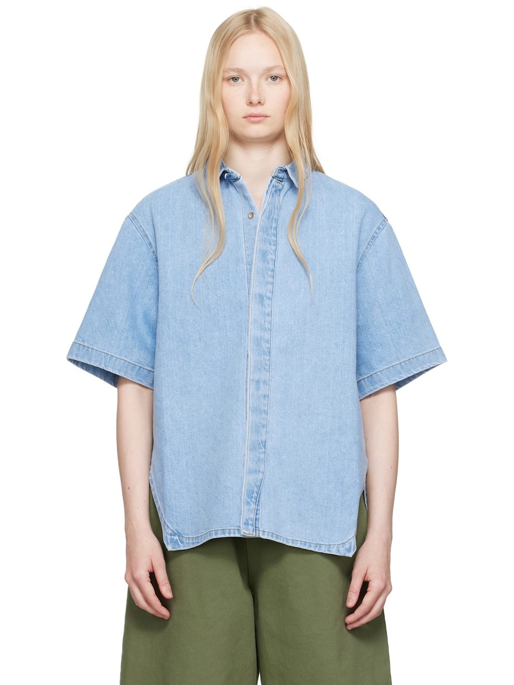 Blue Half Sleeve Product. 57 Denim Shirt - 1