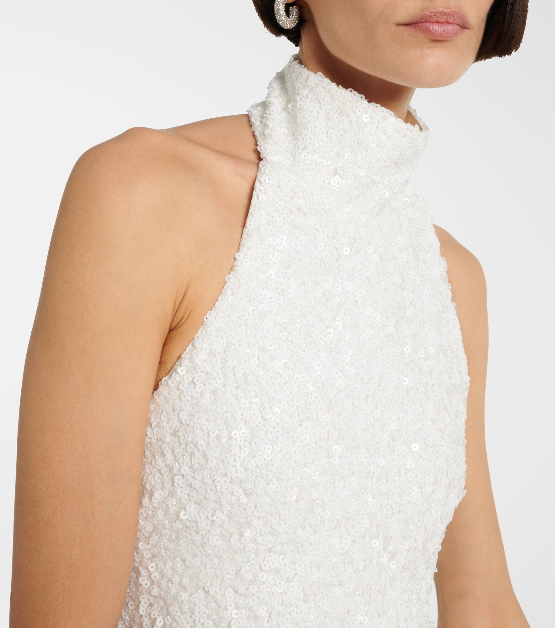 Bridal sequined halterneck gown - 4