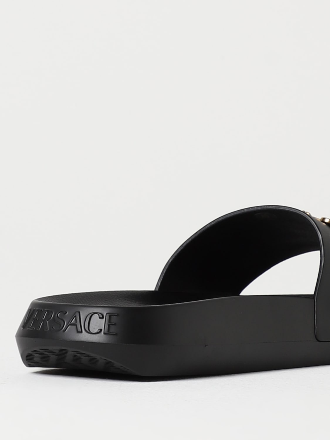 Versace slides in leather with Medusa - 3