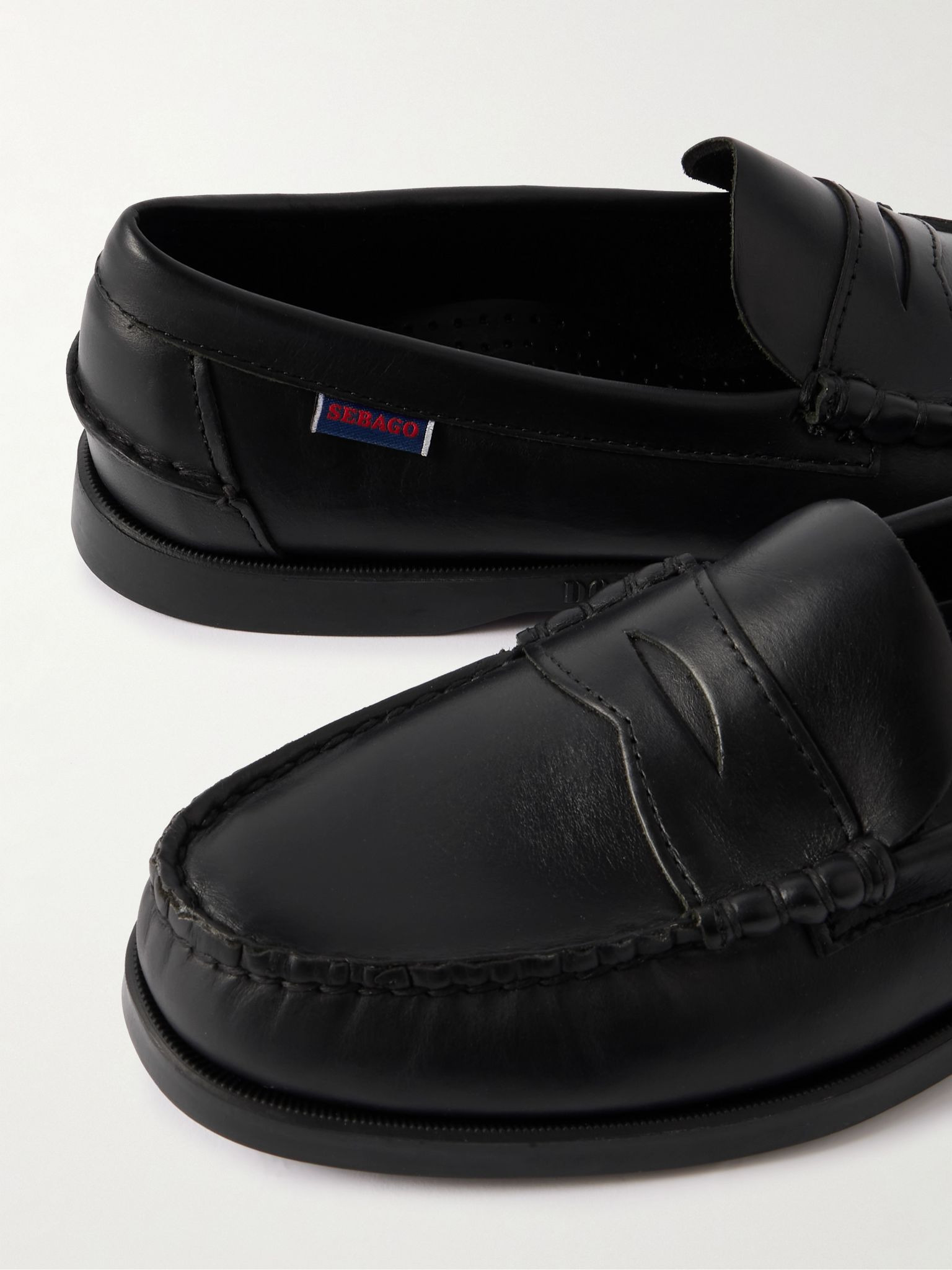 Dolphin Waxed-Leather Penny Loafers Black - 5