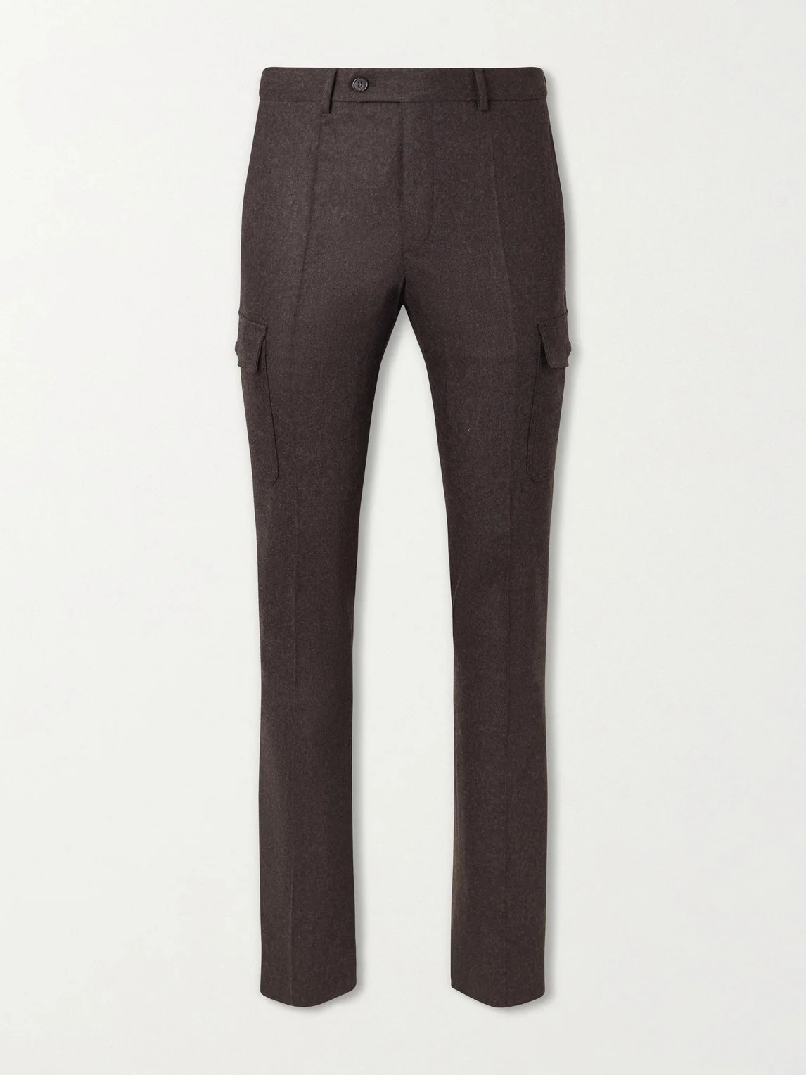 Straight-Leg Brushed Wool-Blend Trousers - 1